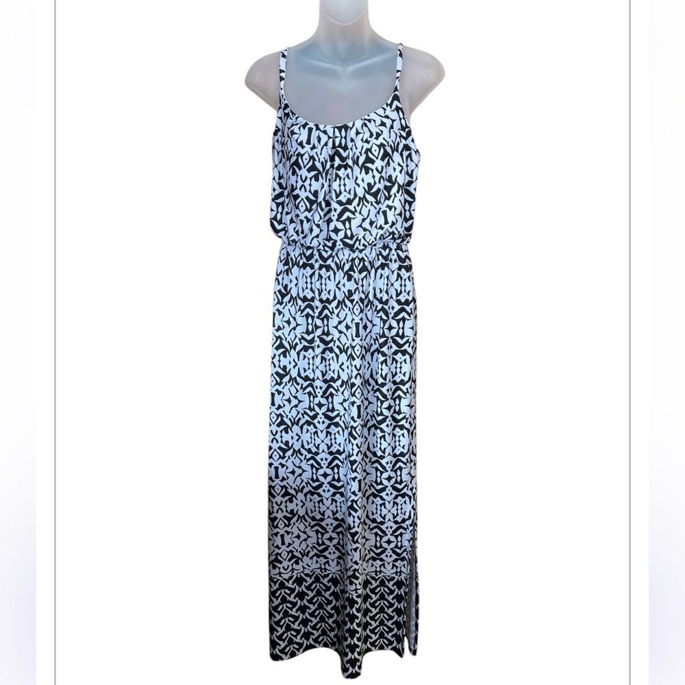 AB studio small black and white maxi dress sun dress vacation